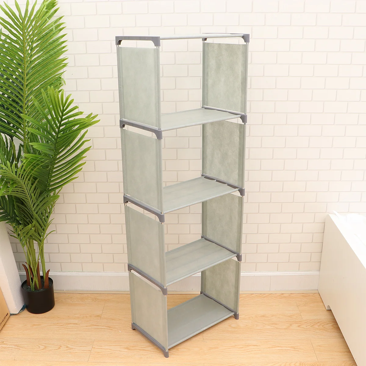 

1Pcs Combination Bookshelf 5-Layer Grey Desktop Bookcase for Home Study Office Organize Books Magazines Supplies