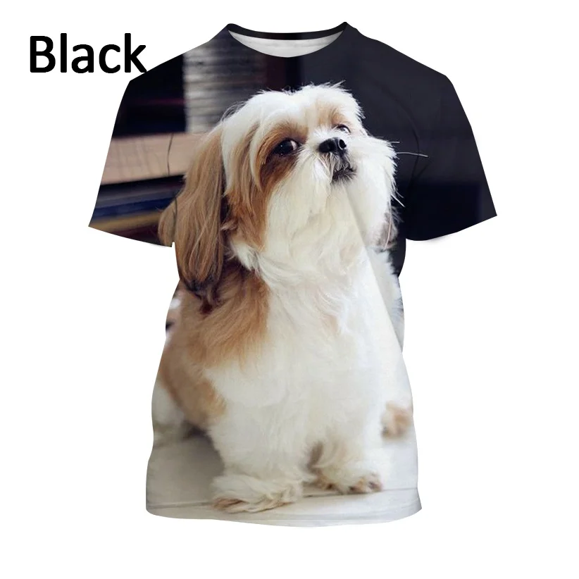 New Fashion ShihTzu 3D Printed T-shirt Animal Dog T-shirt Men and Women Summer Casual Short Sleeved Shirt Top