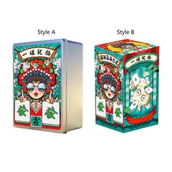 mAh Jongg Playing Cards Mahjong Tile Party Playing Supplies Family Gathering Waterproof 144 Tiles Table Game