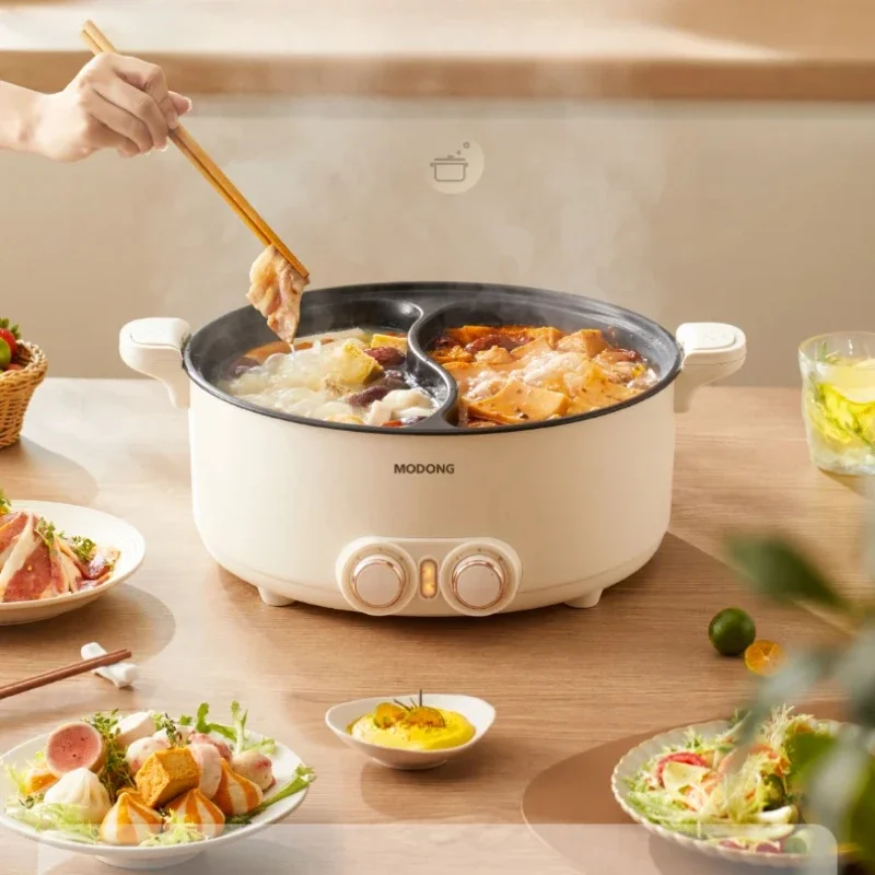 DK75: Dual Hot Pot Cooker, Portable Electric MultiFunction Pot, Perfect for Dorms, Students, and Small Kitchens, Easy to Clean