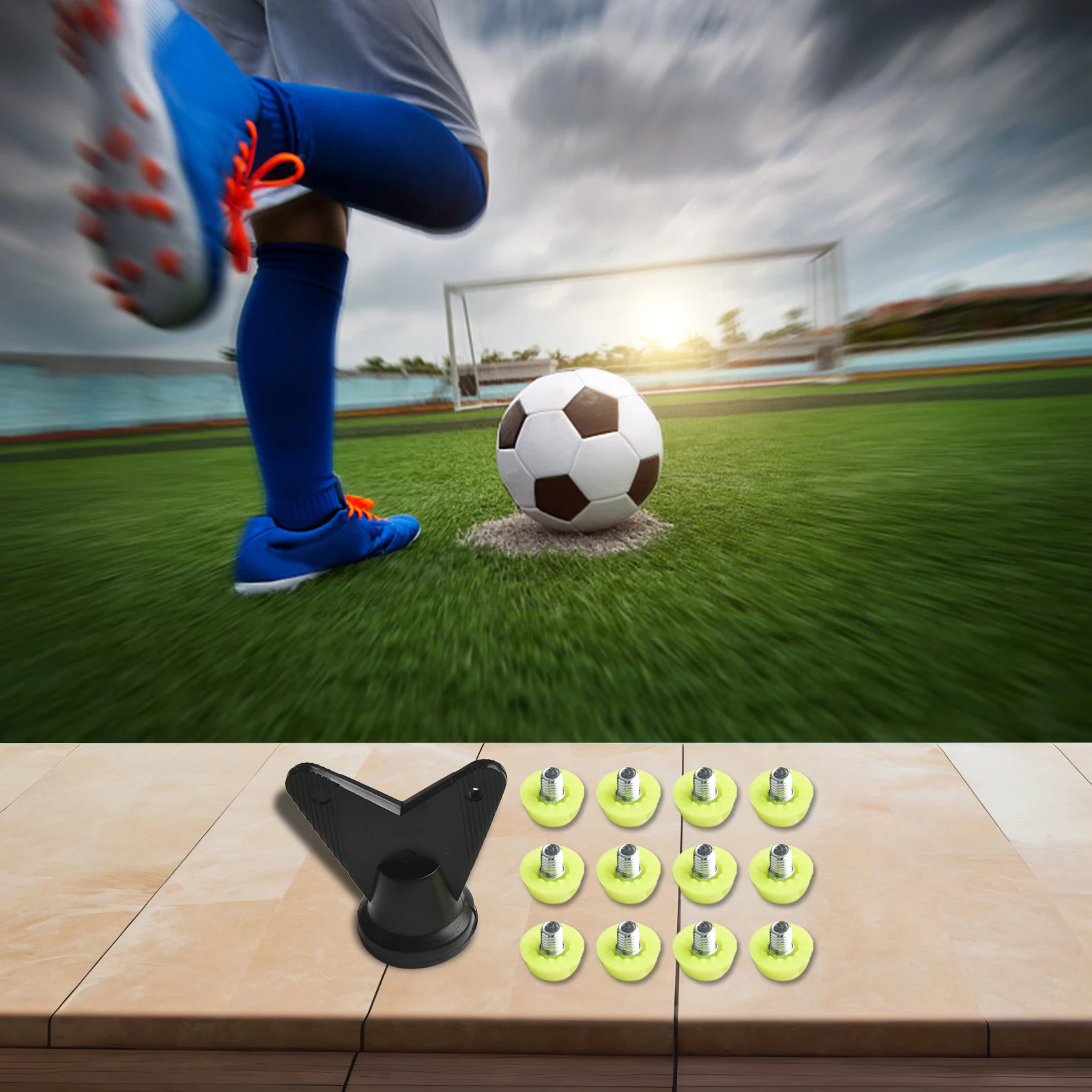 12 قطعة من مسامير أحذية كرة القدم البديلة ذات المسامير البلاستيكية لأحذية كرة القدم تتضمن مفتاح ربطًا للملاءمة الآمنة والجر