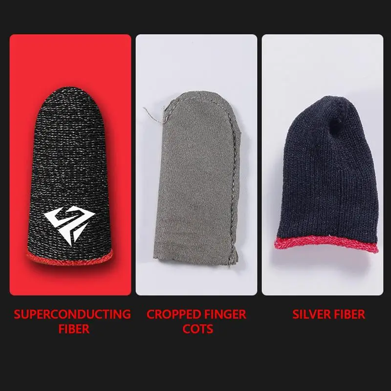 2PCSFinger Sleeve Game Controller Sweatproof Gloves Breathable Fingertips For Mobile Games Touch Screen Finger Covers