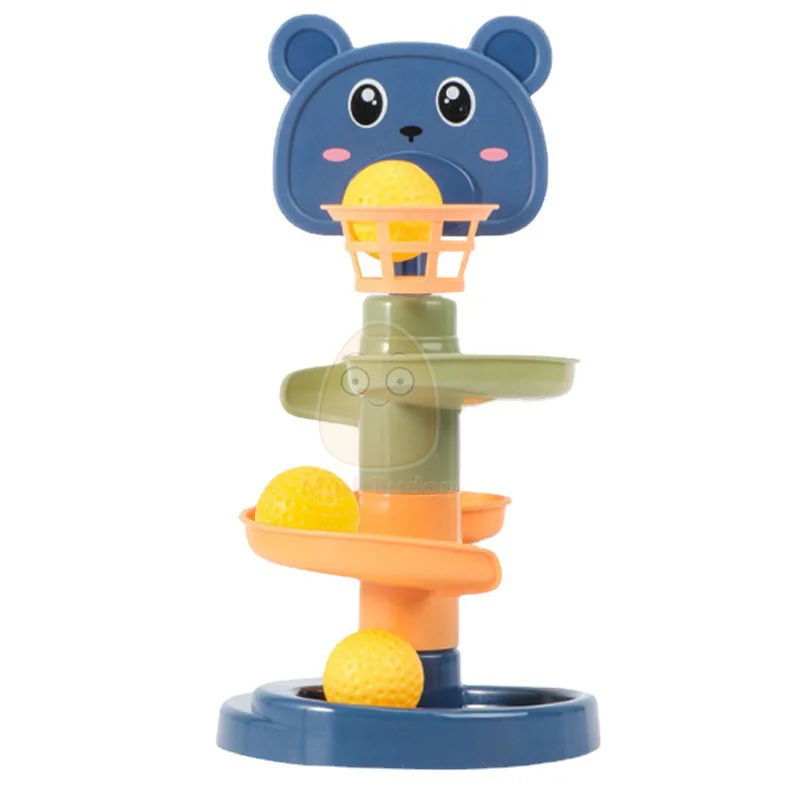 Baby Toys Rolling Ball Pile Tower Finger Skill Training Rotating Stacking Track Early Educational Toy For Infant 13 24 Months