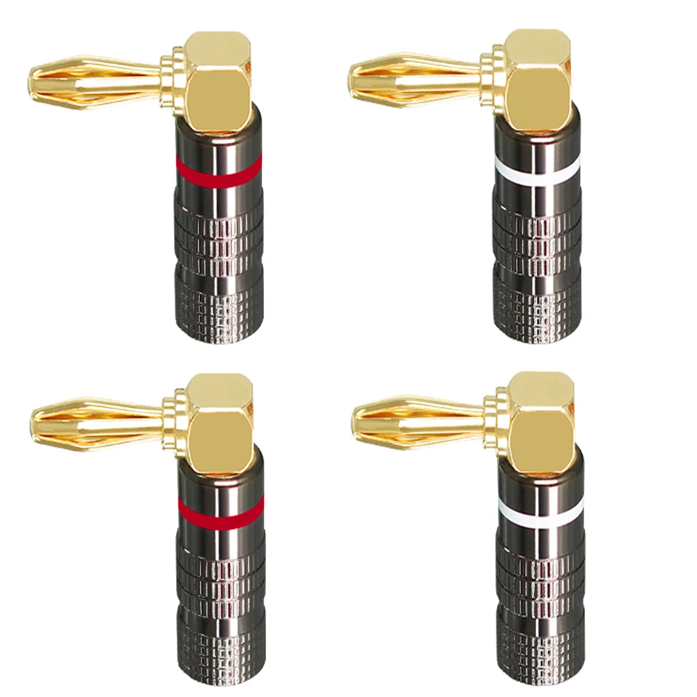 

4x Banana Plug 24K HIFI Pure Copper Gold Plated Banana Connector Fever Speaker Cable 4mm Banana Plug Audio Banana Plug Connector