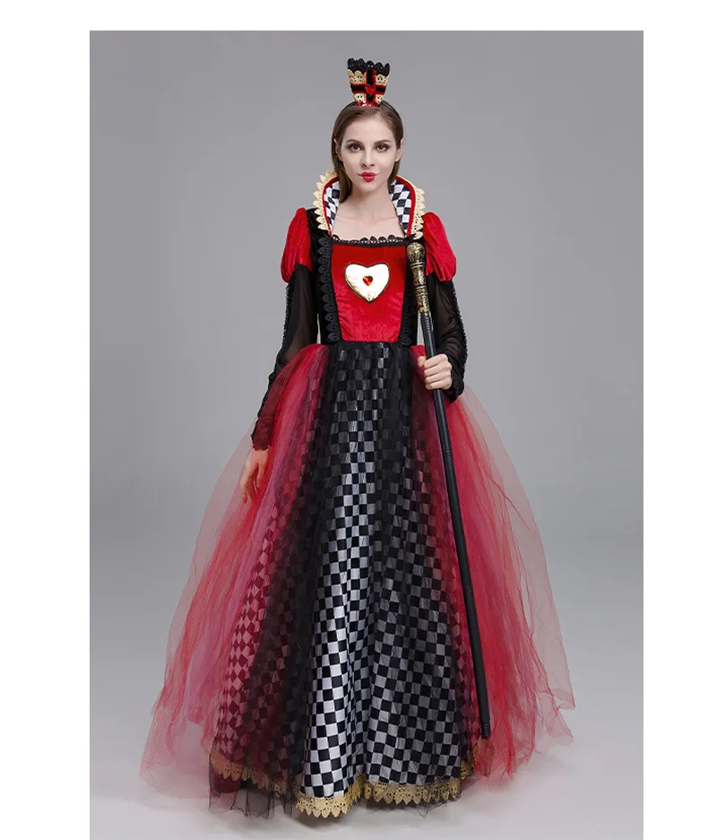 8695#2024 New Halloween Costumes Performance Costumes Queen of Hearts Alice in Wonderland Red Queen Cos Costumes