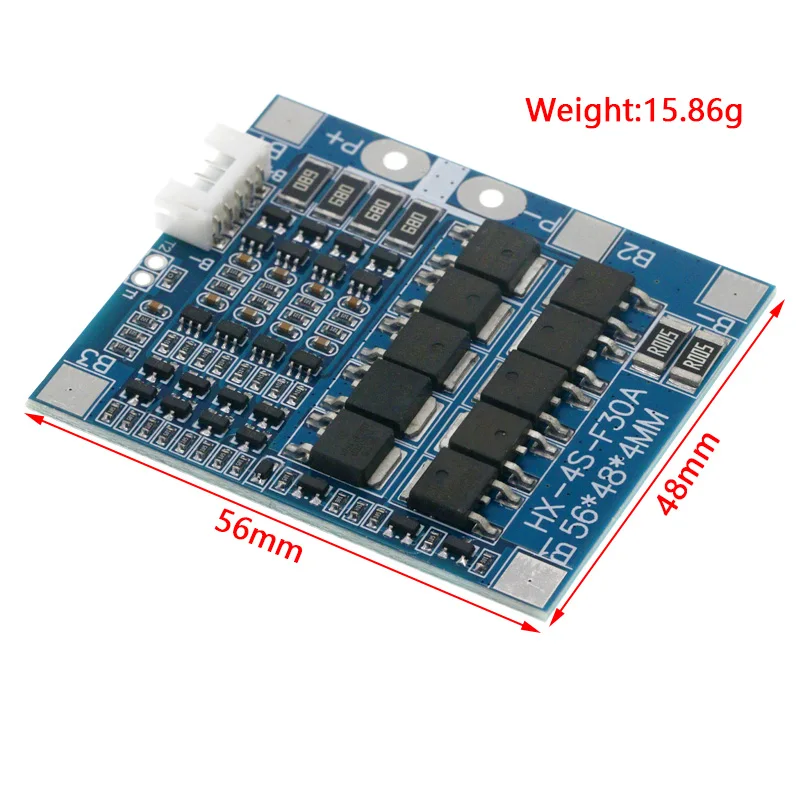 Imagem -04 - Bms-placa de Proteção da Carga da Bateria do Lítio 4s 3.2v 3.7v 30a 12.8v 14.4v 18650 32650 Blocos com Equilíbrio