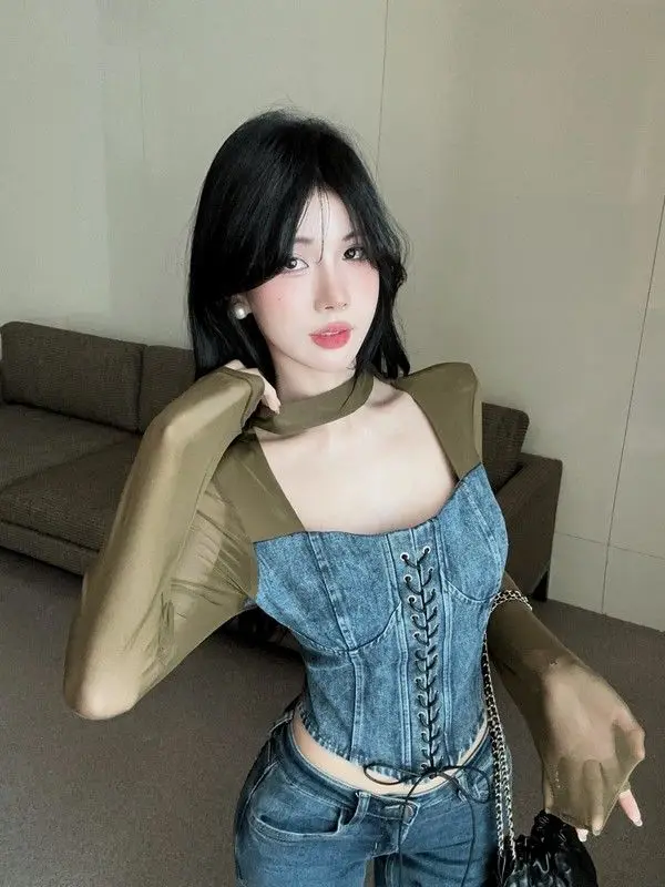 

Sweaters Jumpers Pullovers Woman Knitwear Jerseys Korean Short Contrast Basic Sport Game Streetwears Performance Tassel