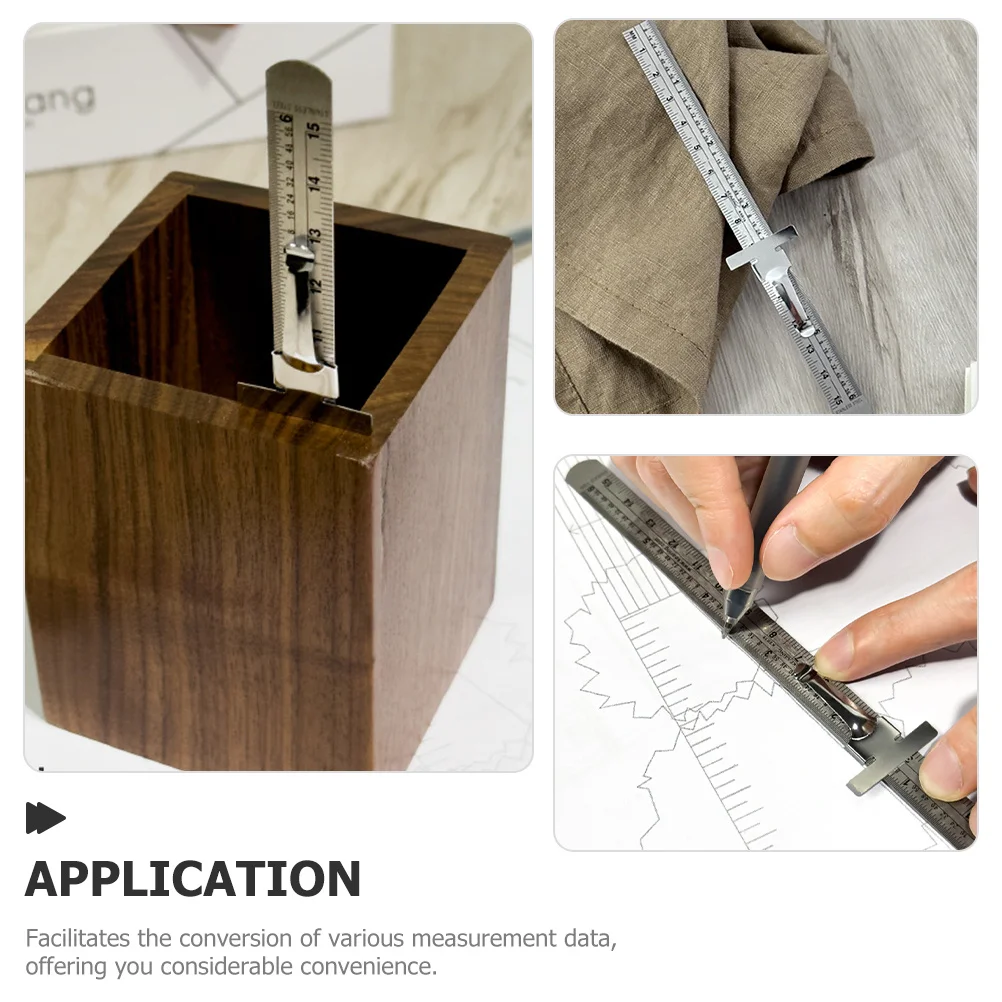 

Portable Stainless Steel Pocket Ruler Detachable Clip Metal Measuring Gauge Sewing Tool Clear Scale Measurement Ruler for DIY