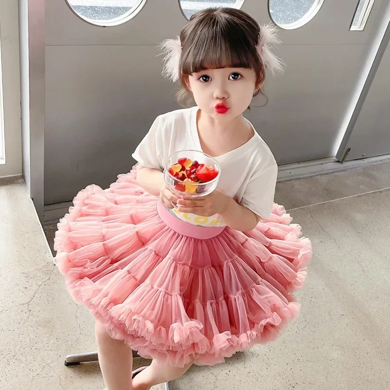 

Girls Tutu Skirt Fluffy Children Ballet Kids Pettiskirt Baby Tulle Party Dance Skirts HOT Girl Skirts Infant Ball Gown Princess