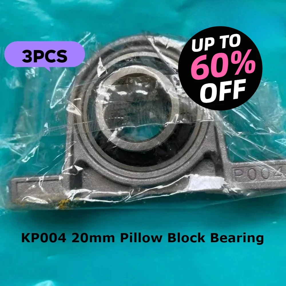 3pc Bearing Shaft Pillow Block Housing Zinc Alloy KP004 20mm  Ball  Spherical Roller Mounted Dropshipping  Bearings