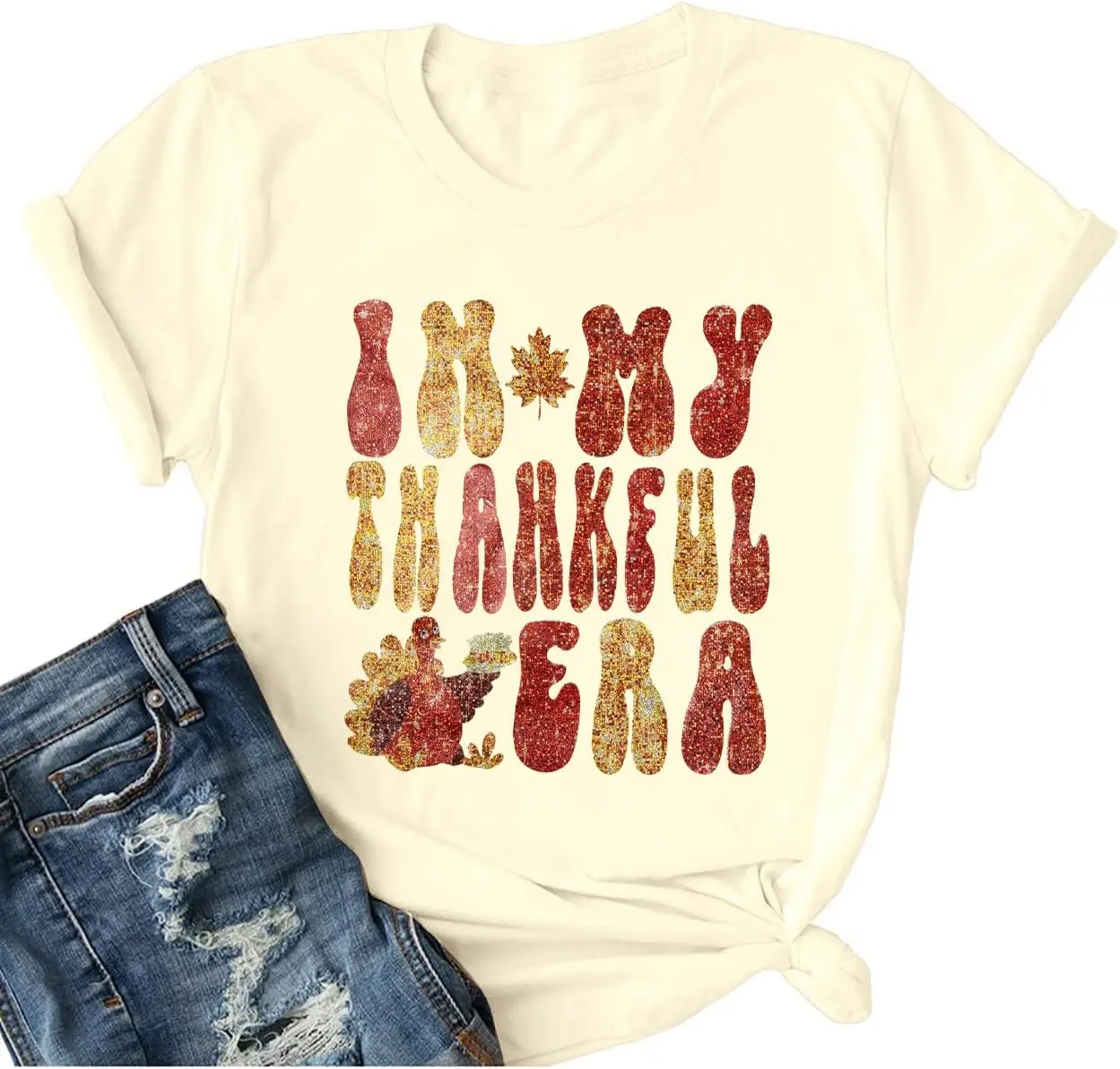 Gobble Till You Wobble Baby Shirt Women Thanksgiving T-Shirts Turkey Funny Graphic Tee Thanksgiving Short Sleeve Tee Tops