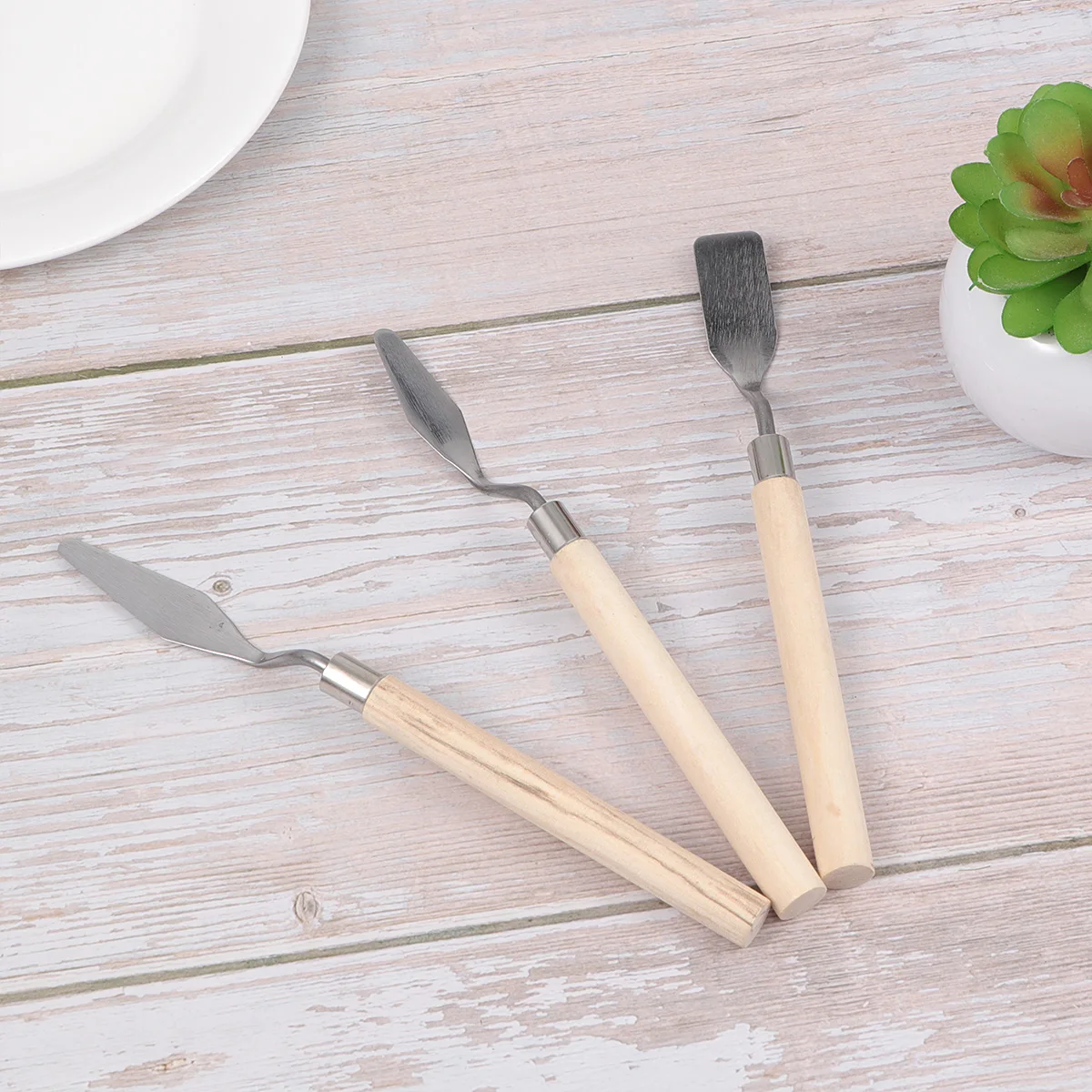 

3 Pcs High Quality Mixing Tools Stainless Steel Palette Knife Set For Clay Pottery Art Projects Sculpture And Crafting
