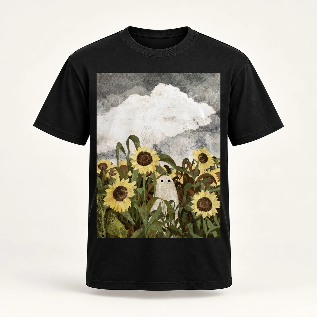 There's A Ghost in the Sunflower Field Again... Women T-Shirt summer tops animal prinfor funny black t shirts for Women