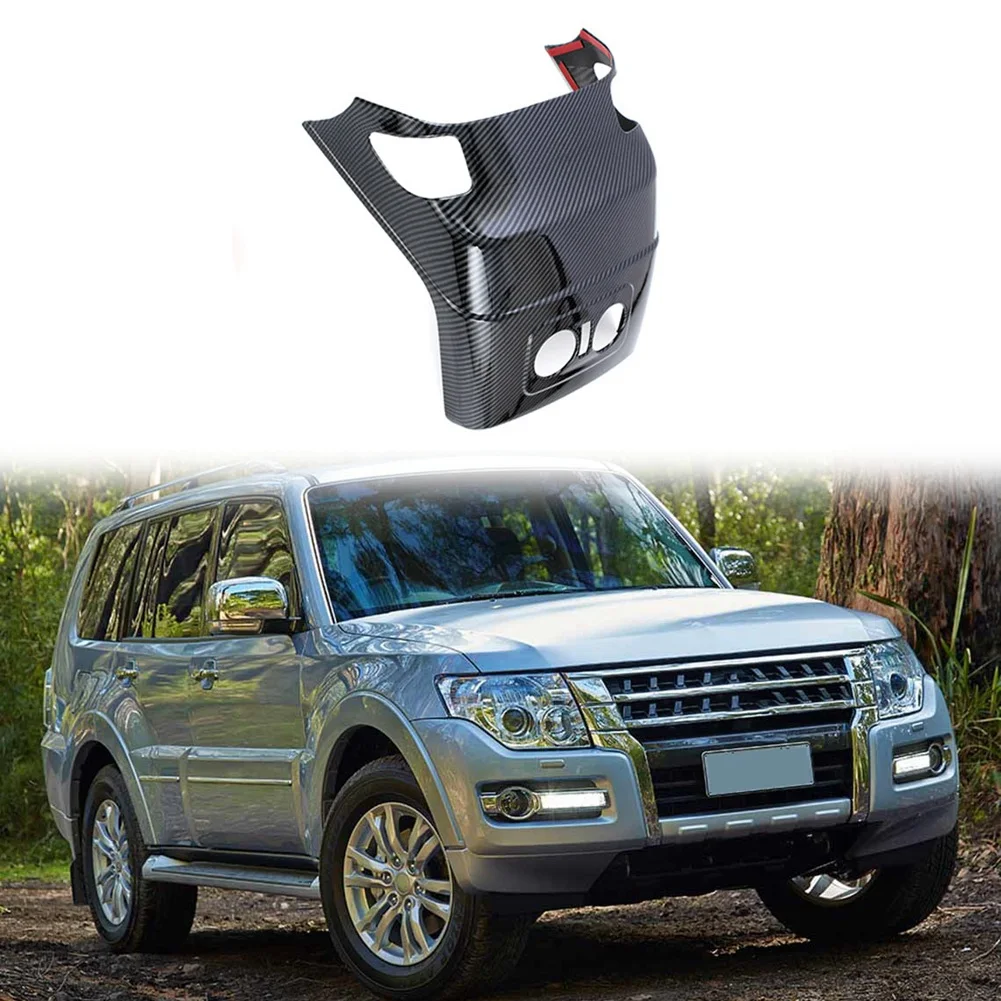 Car Carbon Fiber Rear Air Condition Vent Outlet Frame Anti-Kick Panel Cover Trim for Mitsubishi Pajero 2007-2019