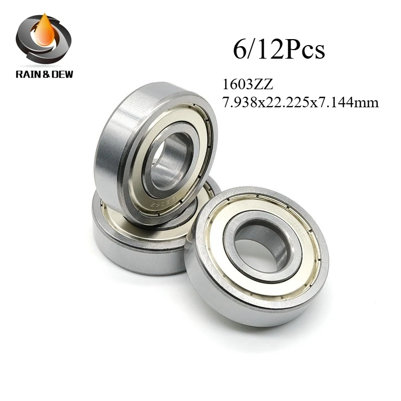 

6/12 шт. 1603ZZ подшипник ABEC-7 дюймов 1602 ZZ Z сверхмощный для электроинструментов мотор-редукторы 7,938x22,225x7,144 мм