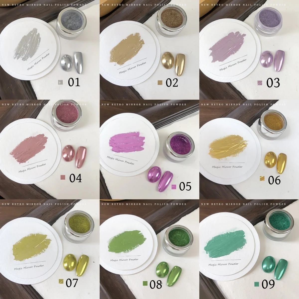 Nail Magic Mirror Powder Multicolor Metal Chrome Mirror Nail Glitter Paint Nail Art Creation