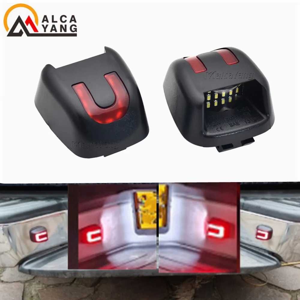 For Nissan Titan Xterra Armada Frontier Suzuki Equator LED License Number Plate Light lamps White+Red Light 2Pcs