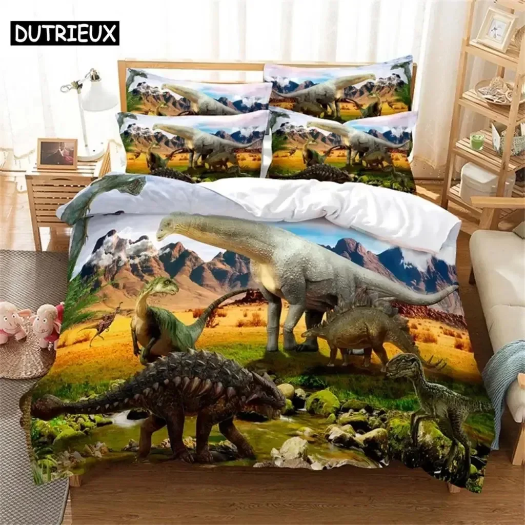 

Dinosaur Bedding Set 3D Printed Suitable for Bedroom Duvet Cover Set With Pillowcases Kids Home Textile