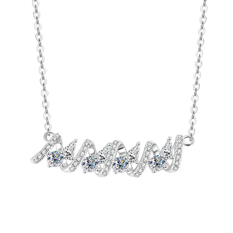 

ZFSILVER Fashion Trendy Classic s925 Silver Moissanite Design Vortex Necklace For Charms Women Accessories Jewelry Gifts NMO-070