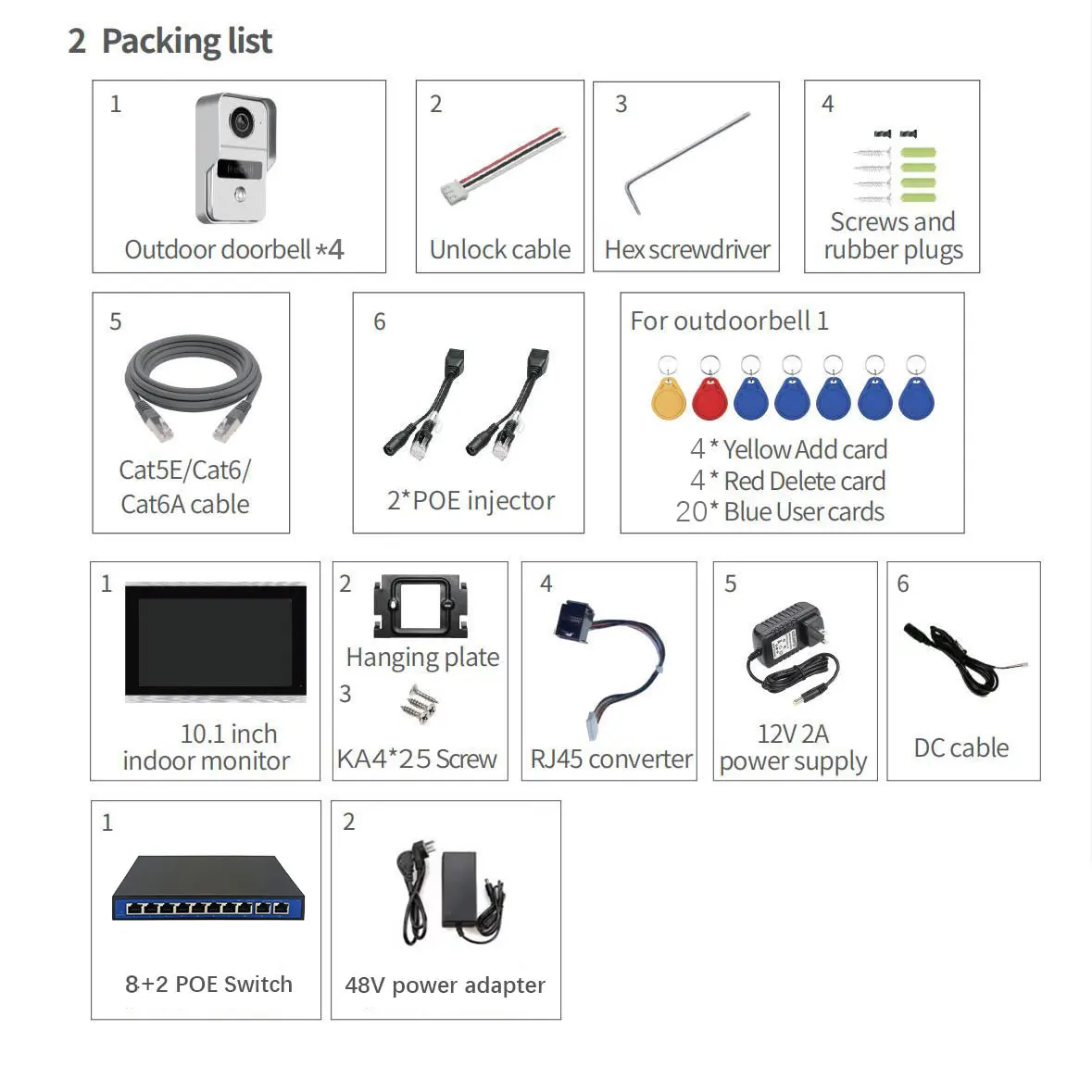 1080P Tuya 10-Inch IP Video Intercom System Touch Screen Wifi POE Wired Doorbell for Villa Flat RFID Access Control