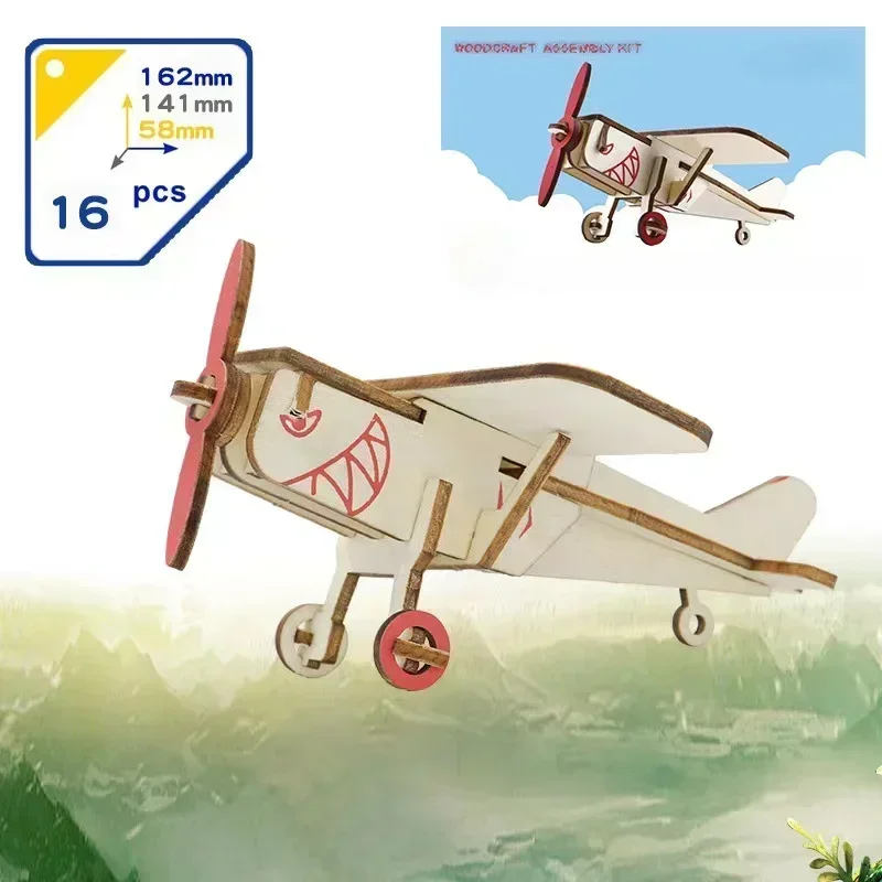 Kits de construcción de modelos de dinosaurios de madera, Mini modelo de bicicleta de madera 3D DIY, juguetes para niños, Kit de montaje de accesorios artesanales