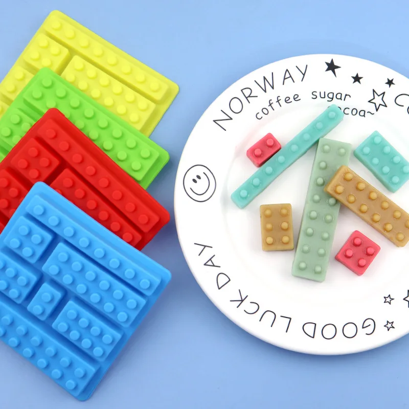 Wholesale Building Block Shape Silicone Chocolate Mold Ice Grid Children's Creative Food Making Mould DIY 610