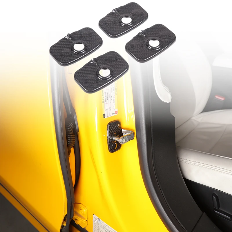 

For 2014+ Tesla Model S Real Carbon Fiber Door Latch Cover Door Impact Plate Decoration Sticker Auto Accessories