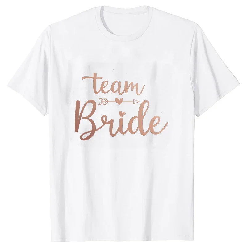 Team Bride Bridesmaid T-shirt White Black Tops Bridal Wedding Engagement Tshirt Friends Bachelorette Hen Party Tees EVJF T Shirt