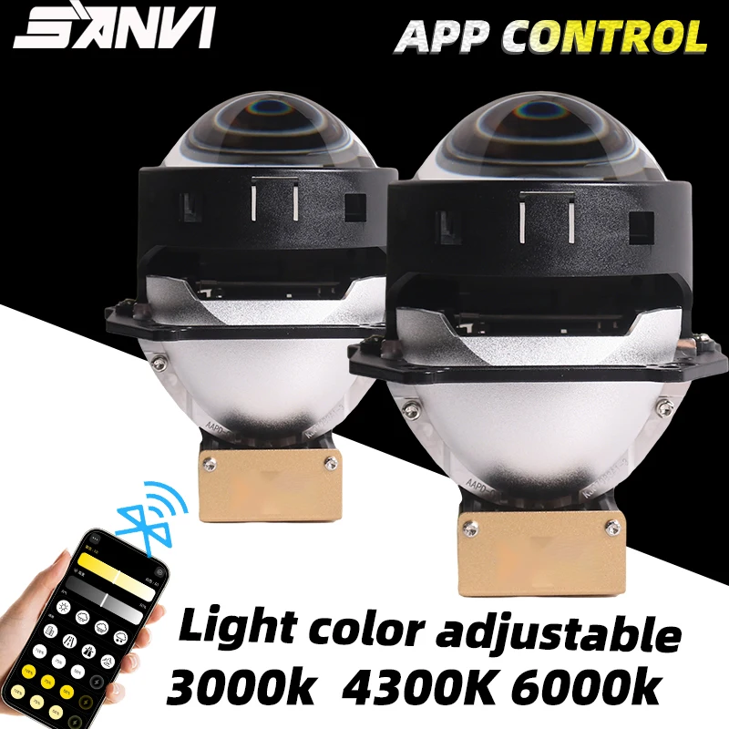 

SANVI Smart BI светодиодные линзы проектора для автомобильных фар Bluetooth App Control фара 3000k 4300k 6000K авто лампа 120 Вт LHD RHD
