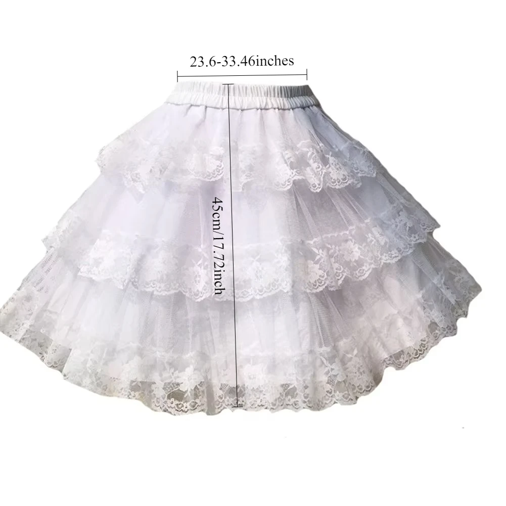 Girls 3 Layers Tulle Short Wedding Flower Girl Petticoat Slips Underskirt