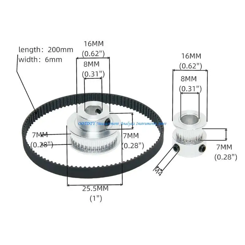 367D Convenient 2PCS Set of 20&36 Teeth Synchronous Easy Installation with Included Wrench