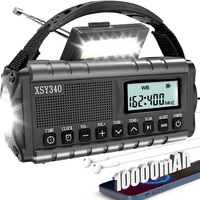 10000mAh Emergency Radio with NOAA Weather Alert Portable Solar Hand Crank AM/FM Radios with Flashlight Reading Lamp SOS Alarm