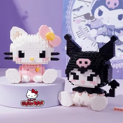 Sanrio Anime Figure Building Block, Brinquedos montados, ornamento decorativo, Kuromi Model, My Melody, Puzzle infantil Gift, Hello Kitty