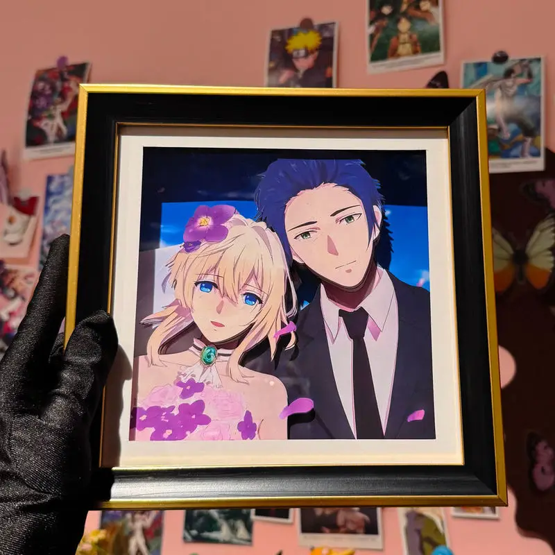 新しいフォトフレームヴァイオレットエヴァーガーデンアニメ 3d 手作りアート絵画漫画フィギュア収集画像装飾品寝室のデコラギフト