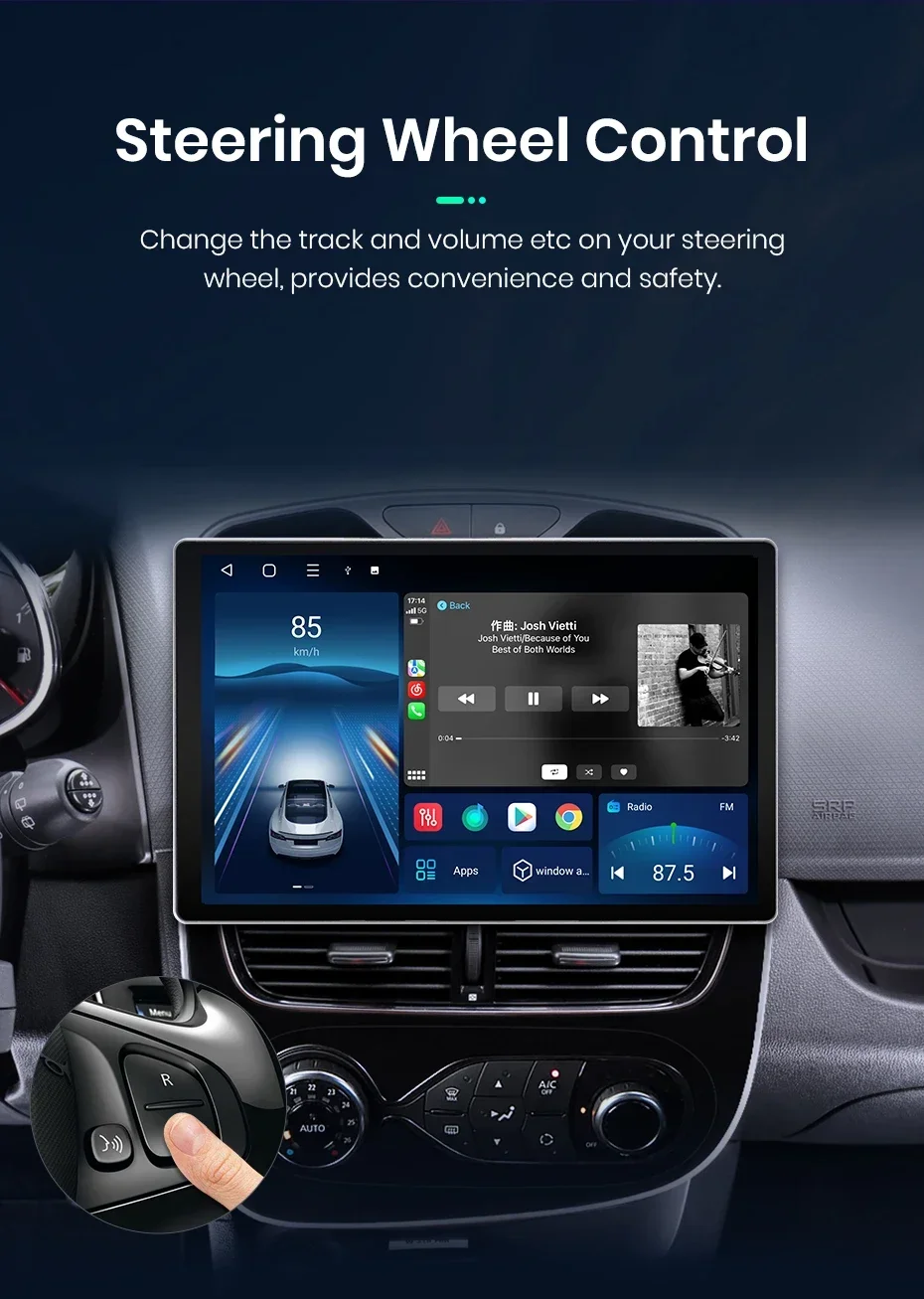 2K QLED Bildschirm Auto Radio Für Renault Clio 4 ZOE 2012-2019 Drahtlose CarPlay Android Auto Multimedia autoradi – Detail 28