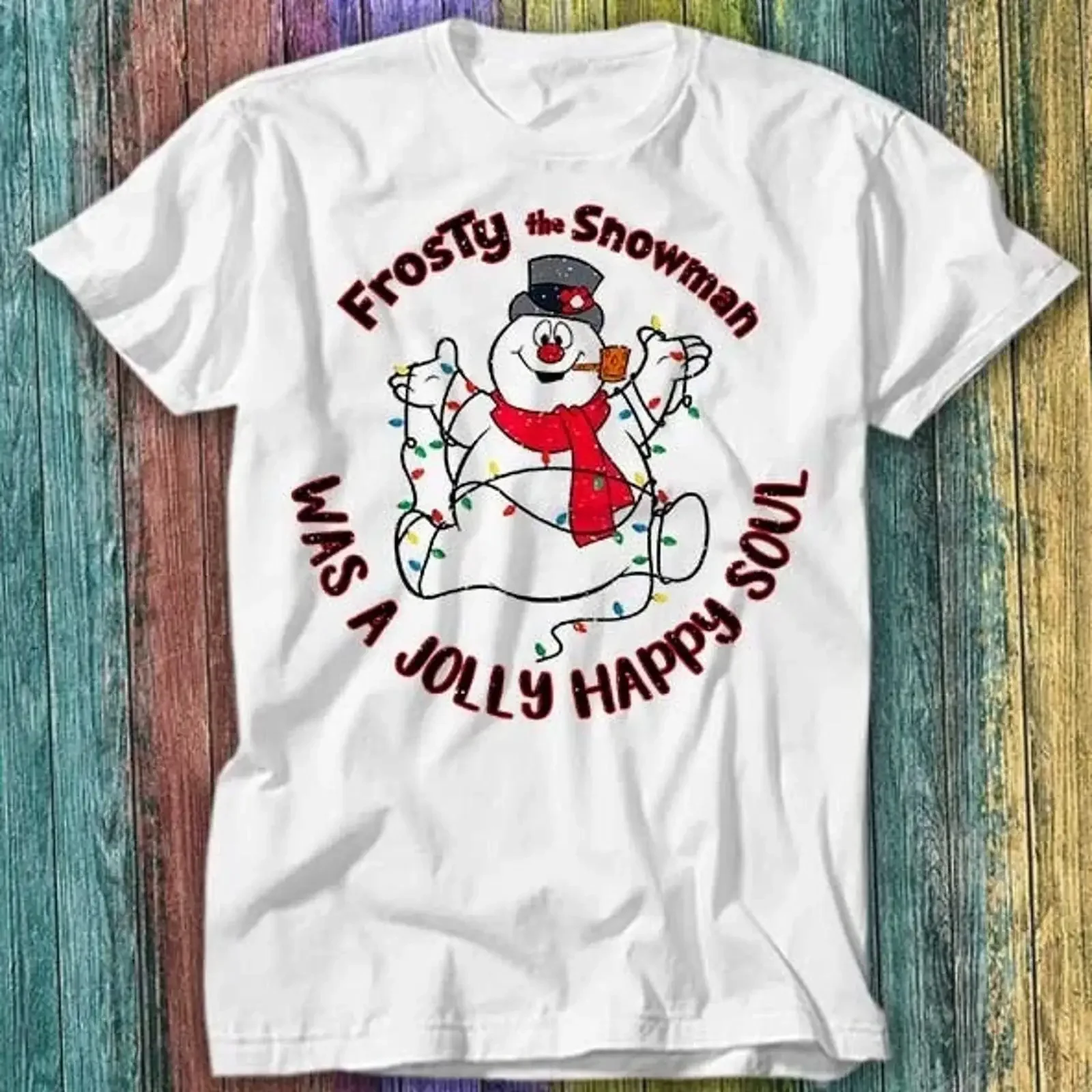 T Shirt Frosty Snowman Jolly Happy Soul Top 404 vintage Washed Stylish homme Breathable Stretched designer clothes Versatile