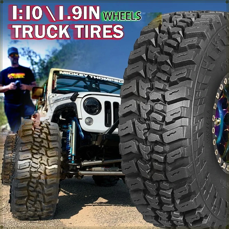 

Комплект из 4 резиновых шин 1.9 дюйма (120*44 мм) для радиоуправляемых краулеров 1/10: Traxxas TRX4, Axial SCX10, Wraith, SCX10, Yikong, RGT, Wrangler, 1.9 Wheel