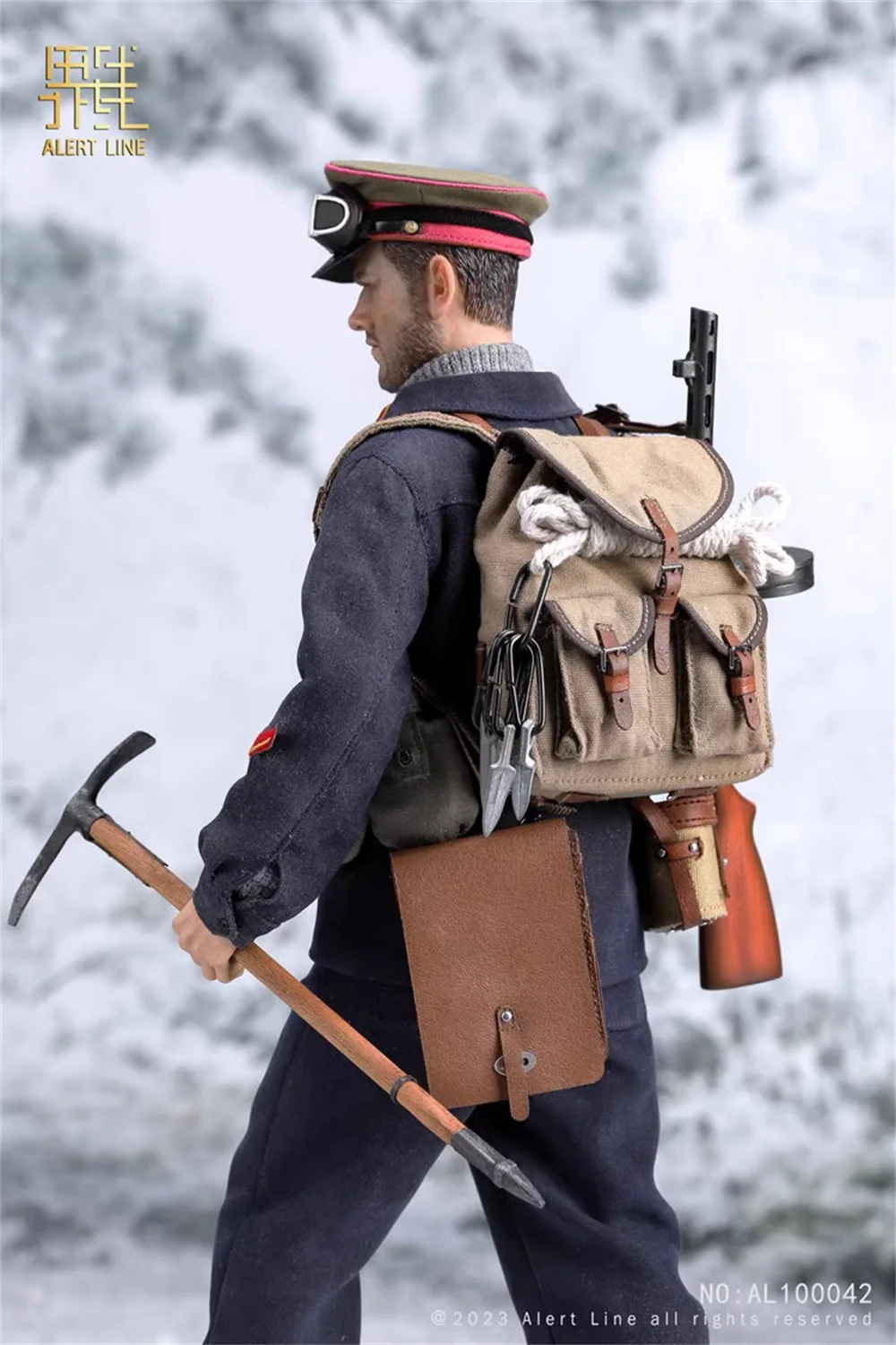 WWII série soviética montanha exército brinquedos, alerta vermelho, bolsa de ombro, óculos, bonés, modelo, acessórios, figura de ação, 1:6, AL100042, 12"