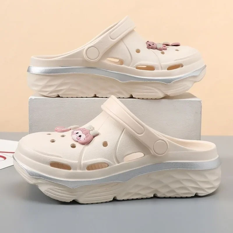 Girls DIY Chunky Platform Sandals for Women Mujer Summer Thick Sole Slides Beach Slippers Woman Non Slip EVA Clogs Garden Shoes