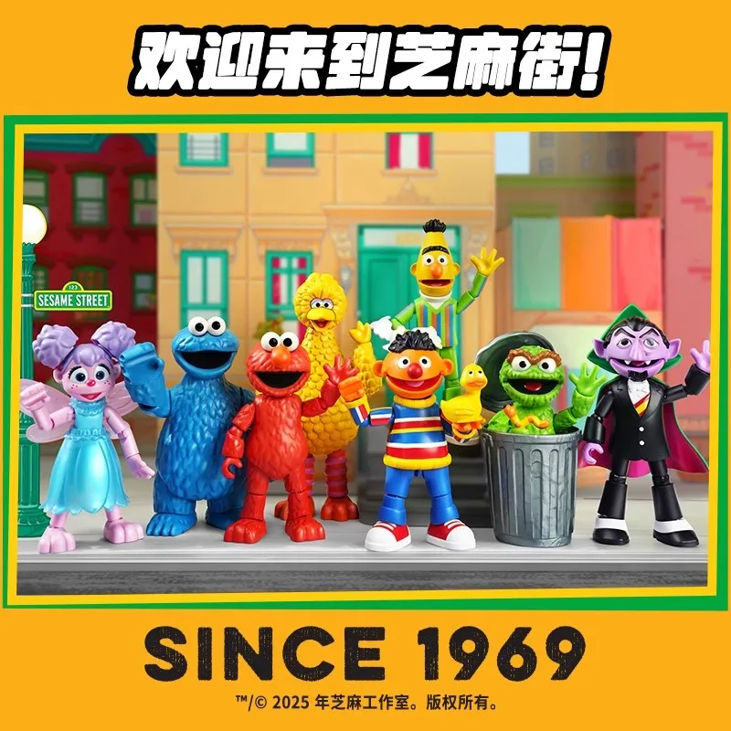 New BLOKEES Sesame Street Anime Figure ELMO BIG BIRD COOKIE ERNIE MONSTER BERT Model Splicing Ornaments Toy Birthday Gift