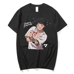 Casual Women's T-shirt KPOP SEVEN 7 JUNG-KOOK Female Short Sleeve Summer Harajuku Fashion Couple Kawaii Cartoon Print Tee Top