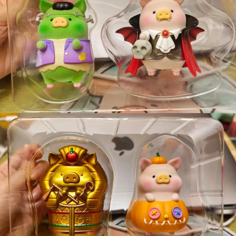 Lulu The Piggy Halluween Surpries CAN2 Series Piggy Action Figure Surprise Bag Cute Flocking Doll Anime Figure Decor Model Toys
