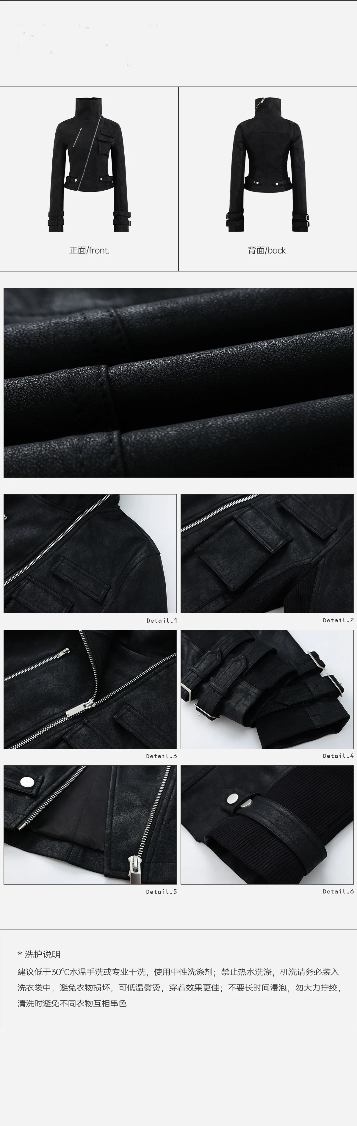 Lautaro Spring Autumn Cool Handsome Short Black Fitted Pu Leather Jacket Women Long Sleeve Zip Up Luxury Designer Clothing 2025