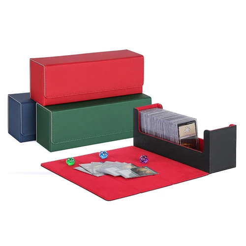 Caja de cartas de cuero PU, cubierta de alta calidad, soporte contenedor, colección para juegos de mesa, TCG, CCG, MTG, YuGiOh, más de 400