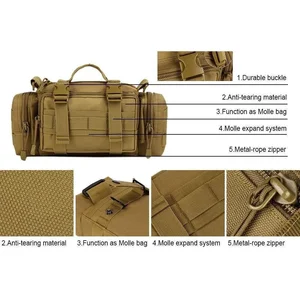 Bolsa de cintura polo molle à prova d'água, pochete para câmera, bolsa utilitária edc, crossbody com alça de ombro, transporte de mão 10 principais vendas doleira pochete - №10