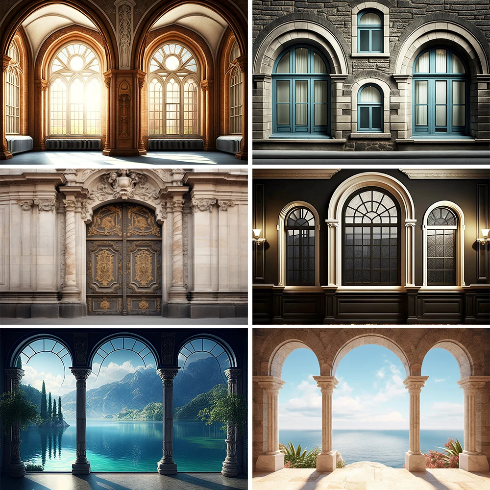 

Bonvvie Palace Interior Photography Background Arch Window Fantasy Palace Interior Children Adult Portrait Backdrop Photo Studio