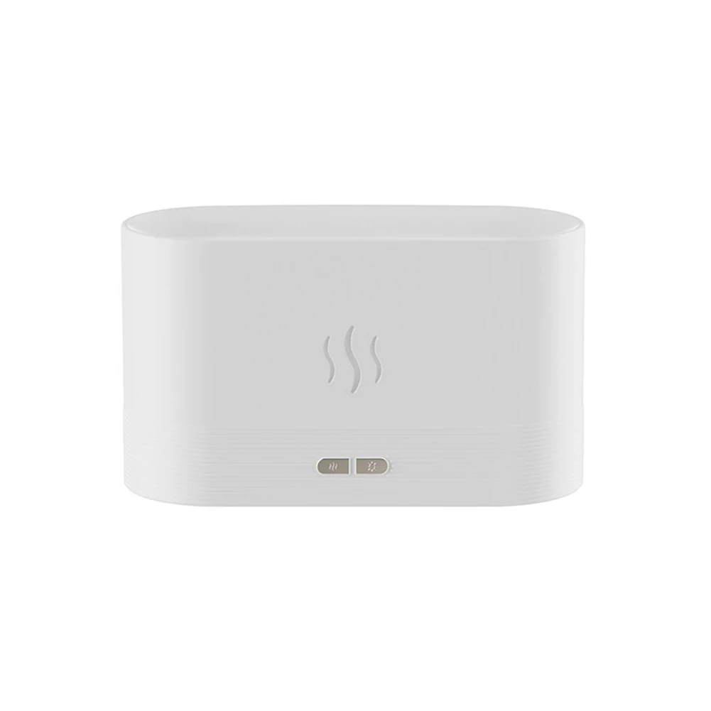 Portable Mute Flame Light Humidifier Aroma Diffuser for Home Office (White)