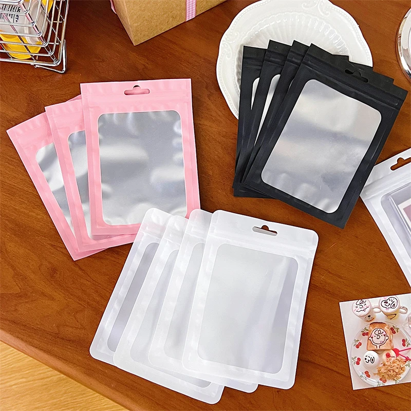 10PCS Card Photocard Storage Bag Color Matte Transparent Ziplock Bag Gift Packaging Bag Sticker Card Sleeve Packaging Bag