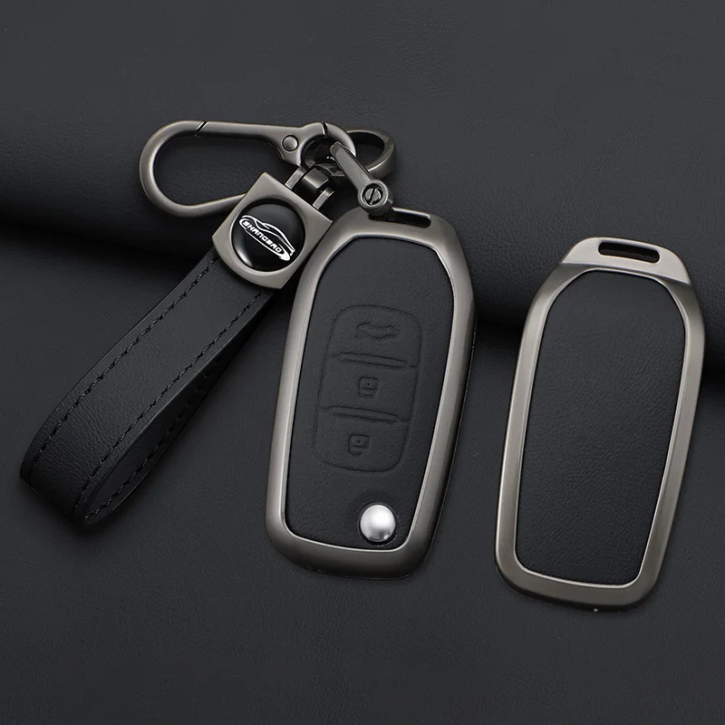 Leather Zinc Alloy Car Key Case For Renault GT Line Kadjar Captur Megane Sandero Stepway Logan Clio5 Arkana For Renault GTline
