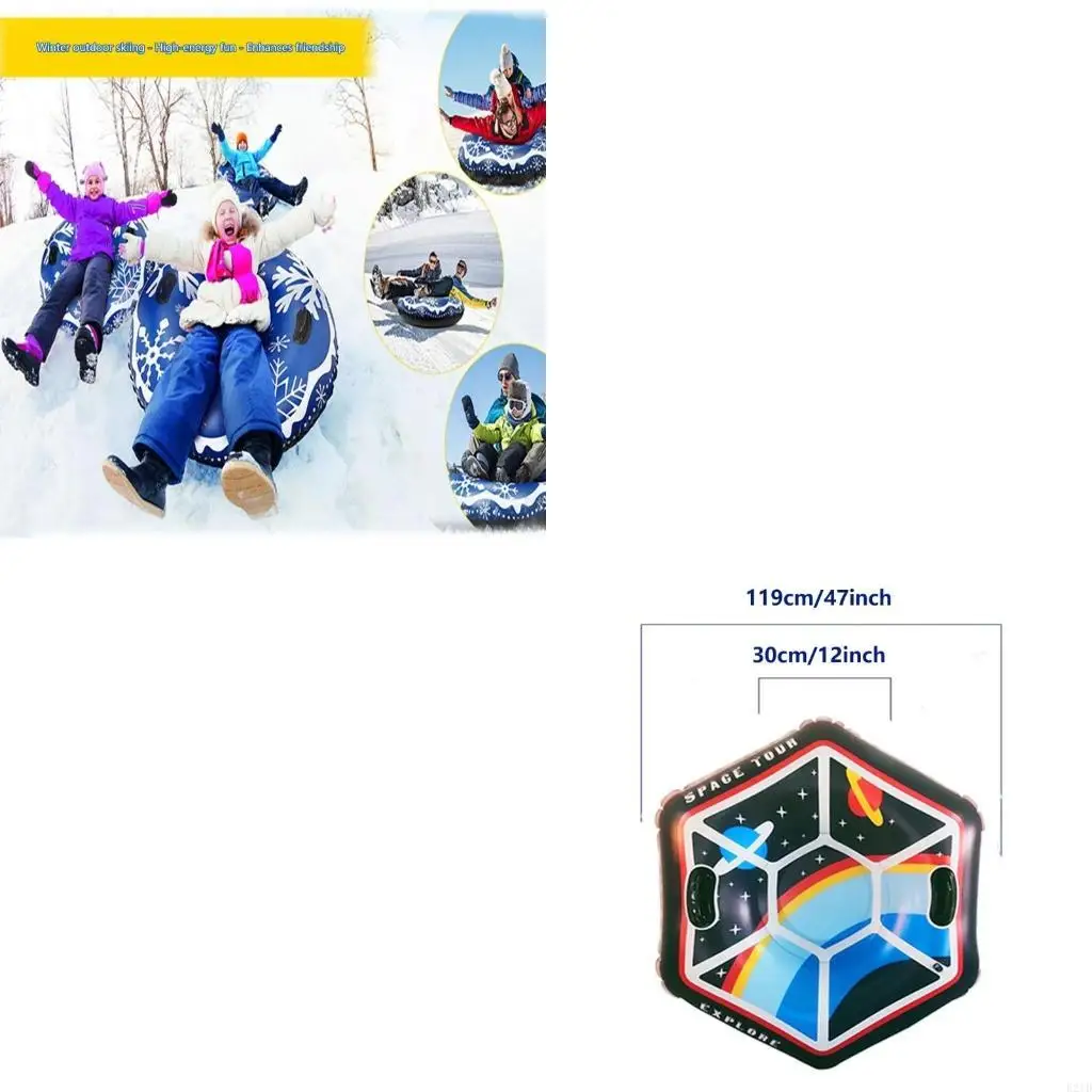 أنبوب الثلج الجبلي القابل للنفخ 47 بوصة مادة PVC قوية لا تنزلق تسحب خطة مرنة كثيفة للمهام الجبلية الشتوية #1